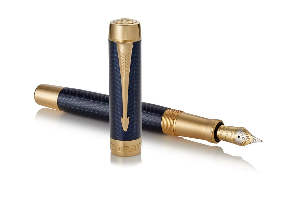 Parker Duofold Prestige Fountain Pen - Blue Chevron