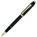 Cross Townsend Black 23k Gold Plated Fountain Pen – Fine