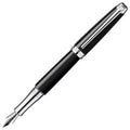 Caran d’Ache Leman Ebony Black Silver Trim Fountain Pen MEDIUM