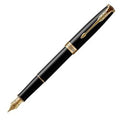 Parker Sonnet Black Lacquer Gold Trim Fountain Pen