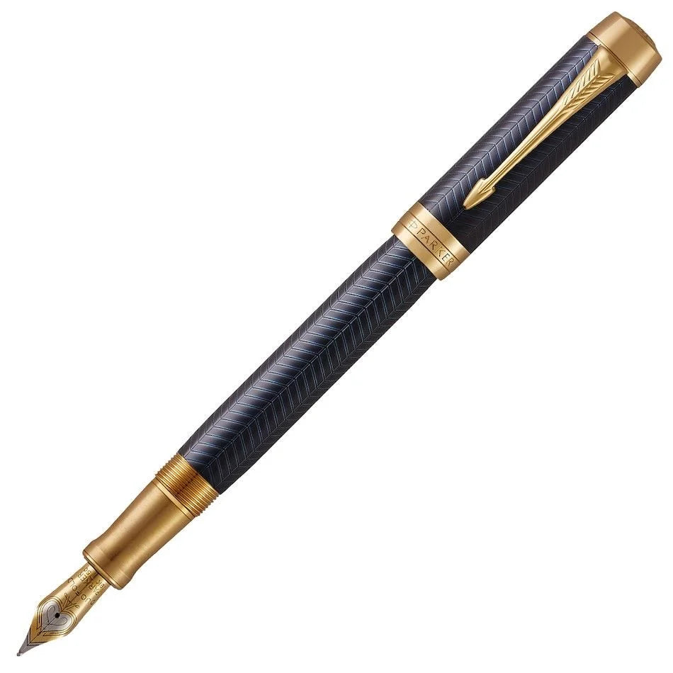Parker Duofold Prestige Fountain Pen - Blue Chevron